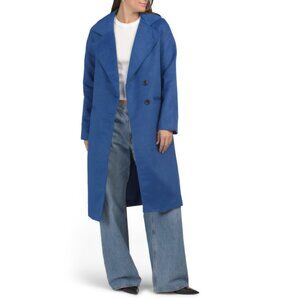AVEC LES FILLES Lapis Wool Blend Walker Coat